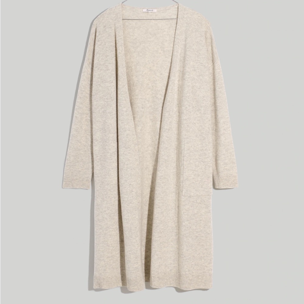 Madewell Gray Wool-Blend Duster Cardigan
